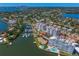 Panoramic aerial view showcasing waterfront condos, marina, and the city skyline beyond at 1325 Snell Isle Ne Blvd # 911, St Petersburg, FL 33704