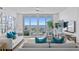Living room with comfortable couches, a flat-screen TV, and a large window with a beautiful ocean view at 1325 Snell Isle Ne Blvd # 911, St Petersburg, FL 33704