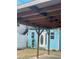 Exterior view of the backyard pergola and backyard shed at 1734 Maryland Ne Ave, St Petersburg, FL 33703