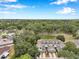 Aerial view of home with water view surrounded by mature trees at 2531 Earlswood Ct, Brandon, FL 33510
