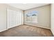 Bedroom with a closet, window, carpet, and neutral walls at 256 Castlekeeper Pl, Valrico, FL 33594