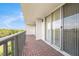 A spacious outdoor balcony provides ample seating and views from this bright home at 2699 Seville Blvd # 705, Clearwater, FL 33764