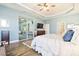 Bright main bedroom with furniture, sliding glass doors leading to screened in porch, and ample space at 11852 Lake Lucaya Dr, Riverview, FL 33579