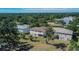 An aerial view highlighting the home's backyard and its proximity to wooded areas at 13421 Sydney Rd, Valrico, FL 33594