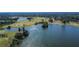 Beautiful aerial view of a scenic lake with a golf course and trees at 13421 Sydney Rd, Valrico, FL 33594