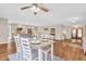 View of the formal dining area leading to the kitchen and entrance at 1575 Wicklow Dr, Palm Harbor, FL 34684