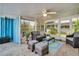 Relaxing screened lanai featuring comfortable seating, perfect for enjoying the outdoors bug-free at 1575 Wicklow Dr, Palm Harbor, FL 34684