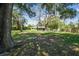 Large backyard features mature trees and a charming rope swing at 16044 Stur St, Brooksville, FL 34604