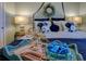 Comfortable bedroom features decorative pillows, wreath accent, and ambient lighting at 19475 Bristol Wood Pl, Brooksville, FL 34601