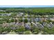 Gorgeous aerial view of a neighborhood, showcasing lush landscaping, mature trees, and a beautiful lake at 20113 Bending Creek Pl, Tampa, FL 33647
