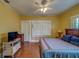 Sunny bedroom featuring hardwood floors, a ceiling fan, and natural light at 2835 Dartmouth N Ave, St Petersburg, FL 33713