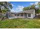 Backyard view of the screened in-ground pool and covered patio at 6501 Appaloosa Dr, Tampa, FL 33625