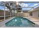 View of the sparkling in-ground swimming pool with screened enclosure at 6501 Appaloosa Dr, Tampa, FL 33625
