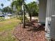 Exterior of home with lush green lawn and decorative rock, complemented by mature palm trees at 712 Sunset Cv, Madeira Beach, FL 33708