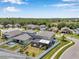 An aerial view displays a property with a screened in patio and a well-maintained backyard at 8226 Summer Brook Ct, Land O Lakes, FL 34638