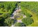 A scenic aerial view of a community entrance surrounded by lush green trees and landscaping at 8226 Summer Brook Ct, Land O Lakes, FL 34638