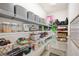 Organized pantry with wire shelving, ample storage for food and household items, and bright lighting at 8226 Summer Brook Ct, Land O Lakes, FL 34638