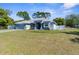 Charming single-story home featuring a well-maintained lawn and a light blue exterior at 8604 Vicksburg Rd, Spring Hill, FL 34608