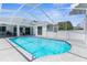 Beautiful pool with screened enclosure and spacious pool deck offers a perfect spot to relax or entertain at 8604 Vicksburg Rd, Spring Hill, FL 34608