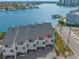 Aerial view of condo with beautiful bay access in the rear at 9901 1St E St # D, Treasure Island, FL 33706