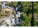 Bird's eye view of a residential neighborhood featuring neatly arranged houses, streets, and lush greenery at 10137 Oleander Dr, Port Richey, FL 34668