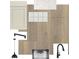 Sample materials featuring floor, cabinet, countertop, sink, backsplash and hardware at 10708 Oak Bend Dr, Parrish, FL 34219