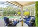 Inviting outdoor area with comfortable seating, a pool view, and a screened enclosure at 1220 Darlington Oak Ne Cir, St Petersburg, FL 33703
