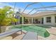 Screened pool area with sun loungers offering a tropical backyard escape at 1220 Darlington Oak Ne Cir, St Petersburg, FL 33703