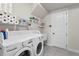 Efficient laundry room with front loading appliances, utility sink, and lots of storage at 19204 Briarbrook Dr, Tampa, FL 33647