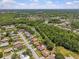 Expansive aerial shot of a verdant residential area, showcasing a beautiful lake and the home's peaceful surroundings at 28628 Twinbrook # Ln, Wesley Chapel, FL 33543