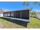 Exterior shot of the screened-in lanai surrounded by a yard with new sod at 3015 Azalea Blossom Dr, Plant City, FL 33567