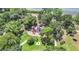 Aerial view of a colorful playground in a park in Oldsmar, Florida with mature trees and lush green lawn at 315 Oakwood Blvd, Oldsmar, FL 34677