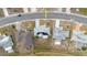 An aerial view of the roof and yard, highlighting the landscaping at 646 Allegheny Dr, Sun City Center, FL 33573