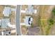 Overhead view displays the home's back yard and landscaping features at 646 Allegheny Dr, Sun City Center, FL 33573