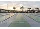 Shuffleboard courts lined with benches under the sun offering a fun and engaging community activity at 646 Allegheny Dr, Sun City Center, FL 33573
