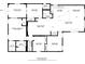 Detailed floor plan showcasing the layout of the home, including the primary bedroom, kitchen, and living spaces at 6811 S Himes Ave, Tampa, FL 33611