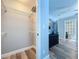 Walk-in closet with wire shelving provides ample storage, conveniently located near the bedroom at 6811 S Himes Ave, Tampa, FL 33611