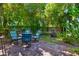 Cozy backyard patio area with comfortable seating and lush landscaping at 7000 14Th N St, St Petersburg, FL 33702