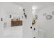 Modern bathroom features marble floors, and stylish faucet, a relaxing sanctuary in your new home at 8020 Sharon Dr, Tampa, FL 33617