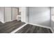 Office space features built-in desk, storage, and laminate flooring at 8624 N Semmes St, Tampa, FL 33604