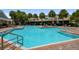 Large pool with plenty of lounge chairs and tables for community residents to enjoy relaxing and soaking in the sun at 10135 Post Harvest Dr, Riverview, FL 33578