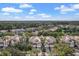 Aerial shot of residential homes surrounded by mature trees, with a view of a neighborhood and green space at 14418 Mirabelle Vista Cir, Tampa, FL 33626