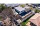 An aerial view shows the home's layout, private backyard and proximity to neighboring houses at 233 45Th Ave, St Pete Beach, FL 33706