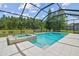 Backyard pool with hot tub and screened enclosure, offering privacy and relaxation at 32791 Natural Bridge Rd, Wesley Chapel, FL 33543