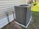 Close-up of the home's modern AC unit and electrical box, ensuring comfortable and efficient living at 34141 Tree Lake Dr, Wesley Chapel, FL 33543