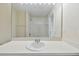 Bathroom featuring a sink, mirror, lighting, walk-in shower at 4516 Barnstead Dr, Riverview, FL 33578