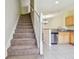 Carpeted staircase leading to the upper level at 4516 Barnstead Dr, Riverview, FL 33578