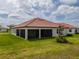 Backyard with green grass and a small tree at 5329 Windy Grove Dr, Wimauma, FL 33598