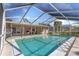 A beautiful screened pool boasts an outdoor kitchen and screened lanai with room for dining at 6790 Burning Tree Dr, Seminole, FL 33777