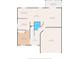 Floor plan showcasing the layout of the home's first floor including the kitchen and living room at 7102 W Creek Dr, Tampa, FL 33615